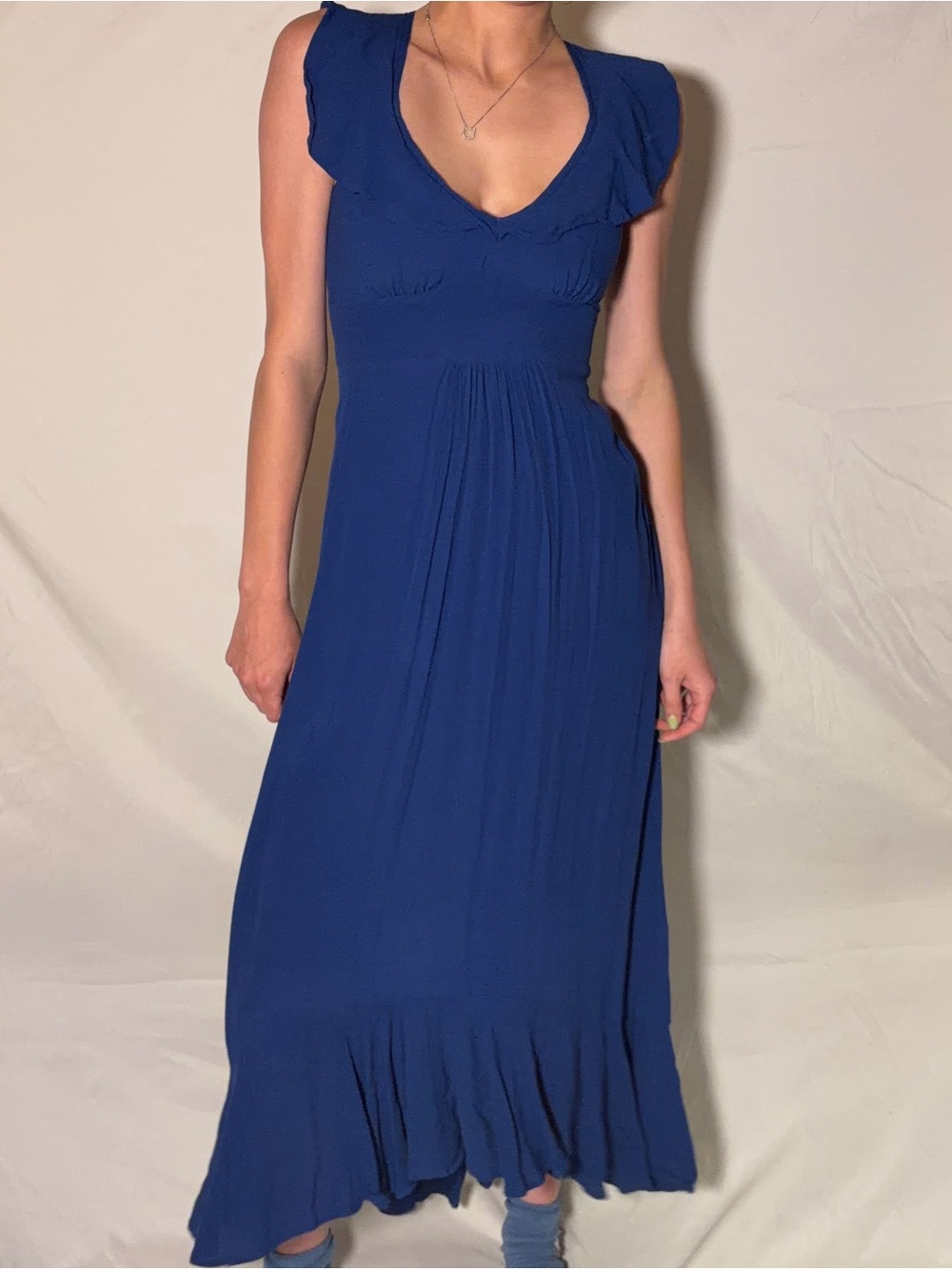 Blue Ruffled Maxi Dress - Brand: - Picture 7 of 7